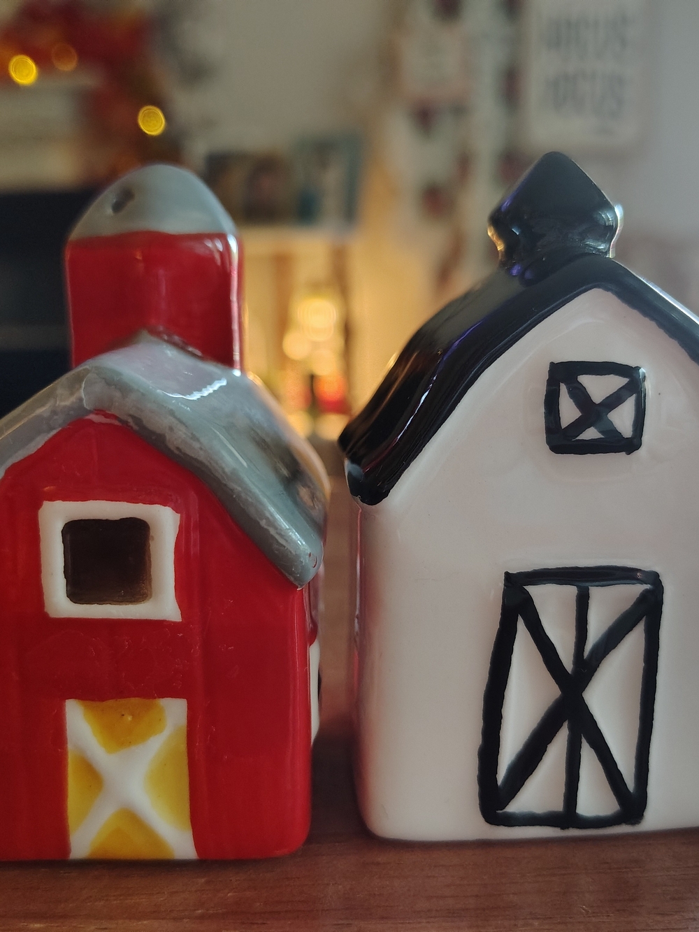 Ceramic Barn Salt and Pepper Shakers - Red & White